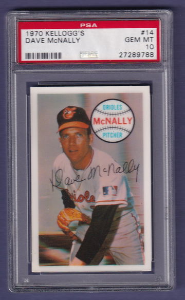 1970 Kellogg's #14 Dave McNally PSA 10