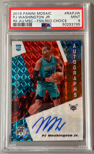 2019 Panini Mosaic PJ Washington Jr Red Fusion Auto PSA 9