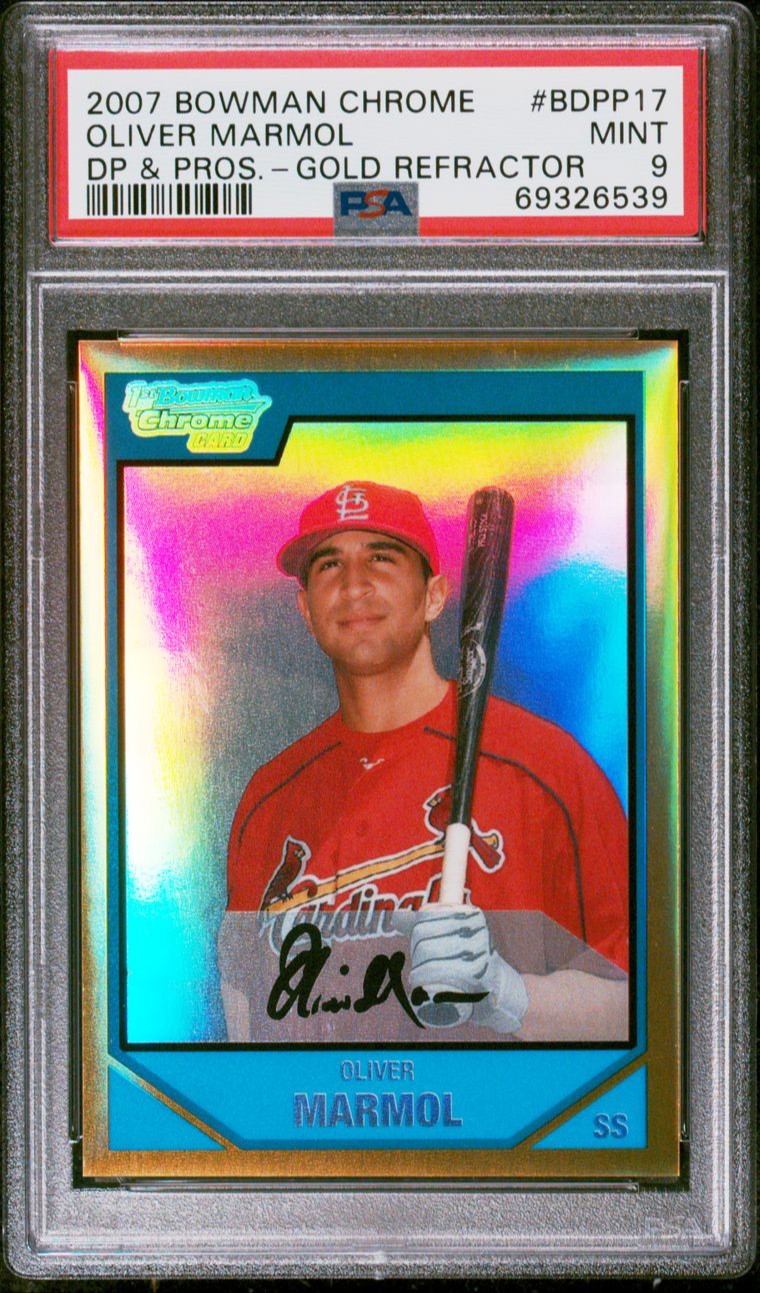 Oli Marmol - 2007 Bowman Chrome Rookie Gold Refractor - #40/50 - PSA 9