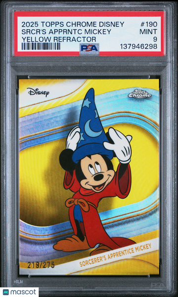 2025 Topps Chrome Disney Srcr's Apprntc Mickey #190 PSA 9