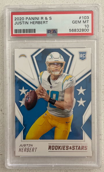 2020 Panini Rookies and Stars Justin Herbert PSA 10 RC ROOKIE