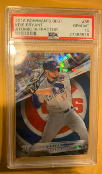 2016 bowman’s best kris Bryant atomic