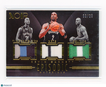 Kevin Garnett 2017 Panini Noir Episodic Game Used Patch /25 Celtics Wolves Nets