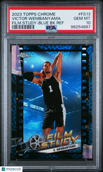 2023 Topps Chrome Film Study Victor Wembanyama #FS13 Blue BK Ref PSA 10