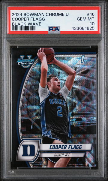 2024 Bowman Chrome University Black Wave Cooper Flagg #16 PSA 10