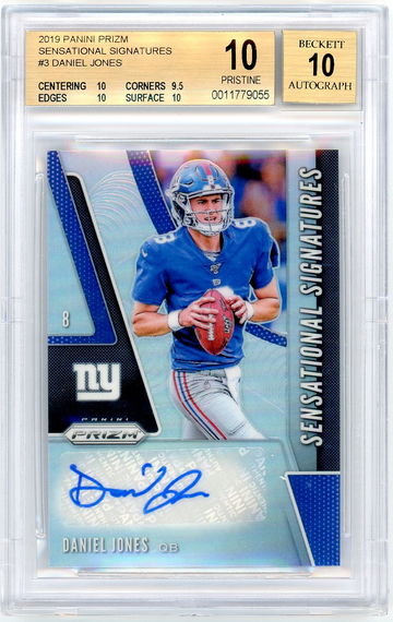 Daniel Jones 2019 Prizm Sensational Signatures Silver Refractor Rookie Auto BGS 10 PRISTINE