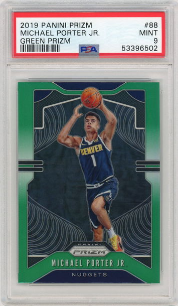 2019 Panini Prizm #88 Michael Porter Jr. Green Prizm PSA 9