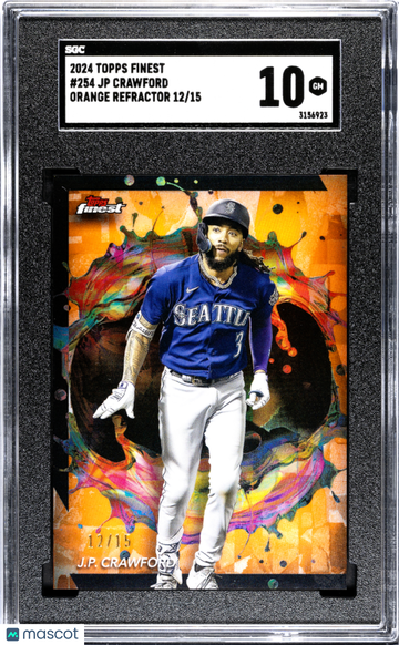 2024 Topps Finest JP Crawford #254 Orange Refractor SGC 10