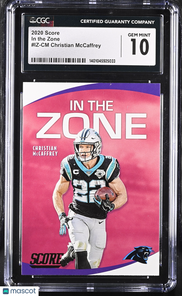 2020 Score Christian McCaffrey #IZ-CM In the Zone CGC 10