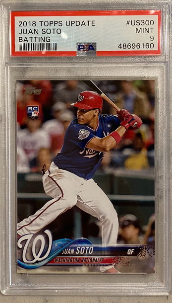 Juan Soto 2018 Topps update batting psa 9 rookie card