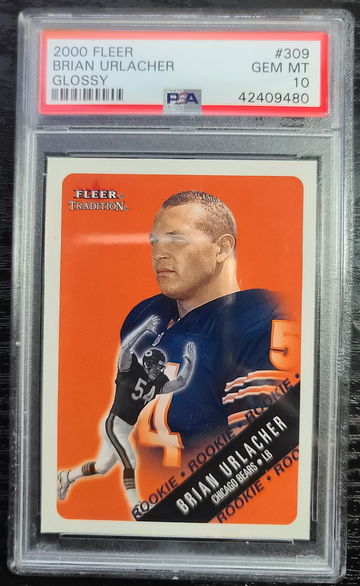 2000 FLEER GLOSSY #309 BRIAN URLACHER RC HOF PSA 10