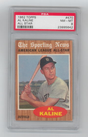 1962 Topps #470 Al Kaline PSA 8 NM - Mint Well Centered