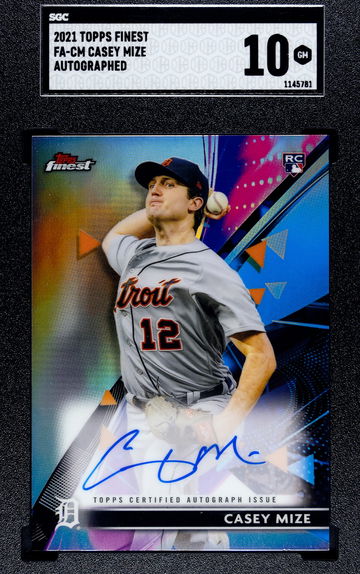 2021 Topps Finest Casey Mize Auto FA-CH Rookie Card SGC 10