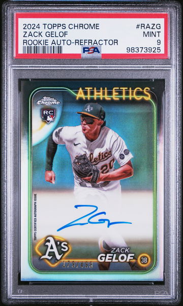 2024 Topps Chrome Rookie Autograph Refractor Zack Gelof #RAZG /499 PSA 9