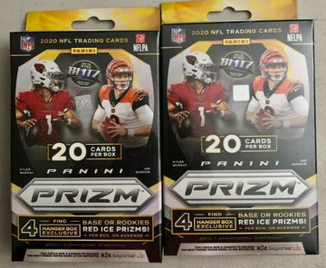 (2) 2020 Prizm Football Walmart 20 card Hanger