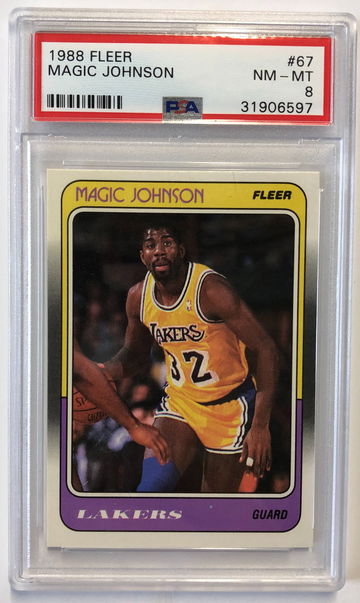 1988 Fleer Magic Johnson PSA 8 #67