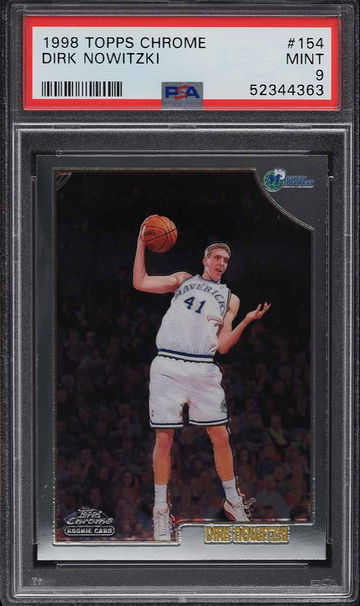 1998 TOPPS CHROME DIRK NOWITZKI ROOKIE RC #154 PSA 9 MINT