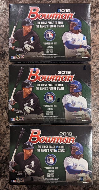 (3) 2019 Bowman Sealed Blaster lot
