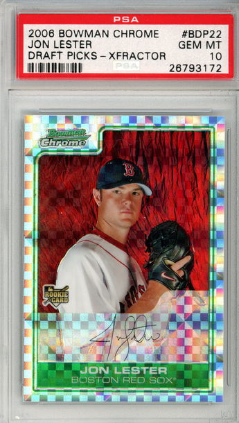 2006 BOWMAN CHROME DRAFT XFRACTOR JON LESTER PSA 10