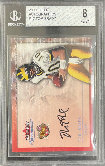 Tom Brady 2000 Fleer Tradition Autographics #17  Rookie Auto RC BGS 8 NM-MT