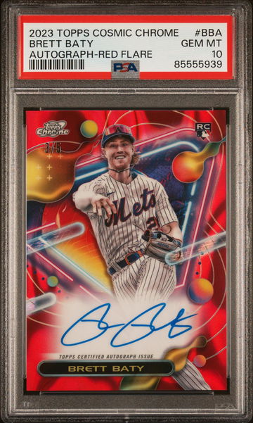 2023 Topps Cosmic Chrome Red Flare Brett Baty #BBA RC Auto /5 PSA 10