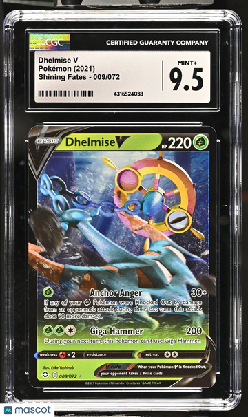 2021 Pokémon Shining Fates Dhelmise V Holo CGC 9.5 #009/072