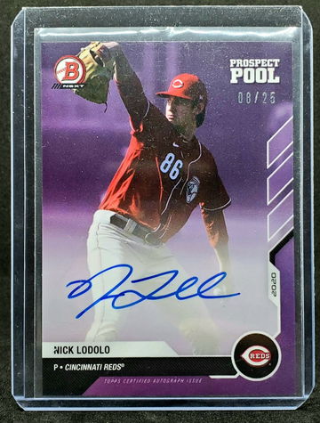 NICK LODOLO 2020 Bowman Next Prospect Pool PURPLE AUTO 8/25