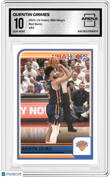 2023-24 Panini NBA Hoops Quentin Grimes #83 Red Back Arena Club 10