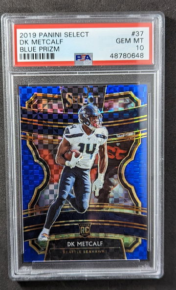 2019 Select DK Metcalf Blue Prizm PSA 10