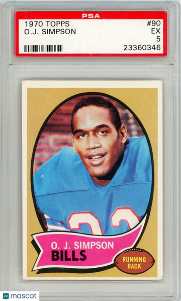 1970 Topps O. J. Simpson Rookie #90 PSA 5 P1375
