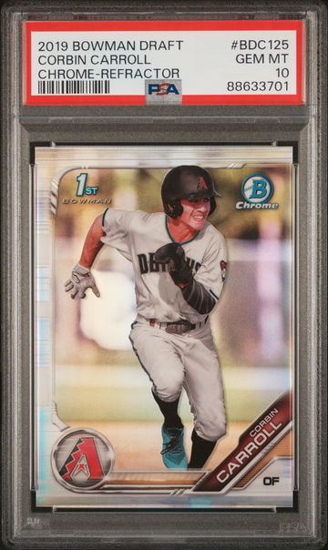 2019 Bowman Draft Chrome Refractor Corbin Carroll #BDC125 PSA 10