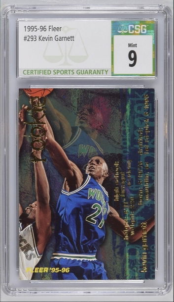 1995 Fleer Kevin Garnett Rookie Card #293 CSG 9 Mint