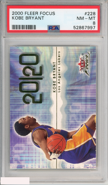 2000 FLEER FOCUS KOBE BRYANT #228 HOF LOS ANGELES LAKERS PSA 8 NM-MT