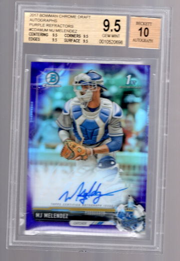 MJ Melendez 2017 Bowman Purple Refractor Auto