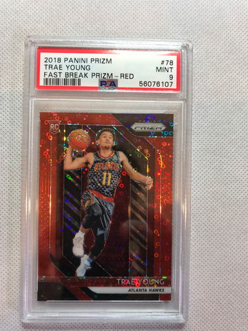 2018 trae young fast break red prizm psa 9 /125