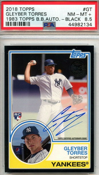 Gleyber Torres 2018 Topps 1983 Topps Auto Black /99 Series 2