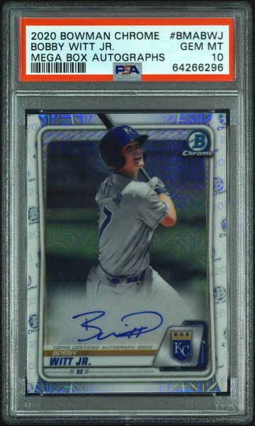 2020 BOWMAN MEGA BOX AUTO Bobby Witt Jr.  PSA 10