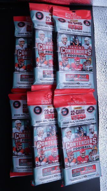 2020 NFL Panini Contenders Sealed Cello Lot (6 Total Cellos)