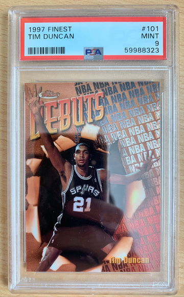 Tim Duncan 1997 Topps Finest Rookie RC #101 PSA 9 Mint