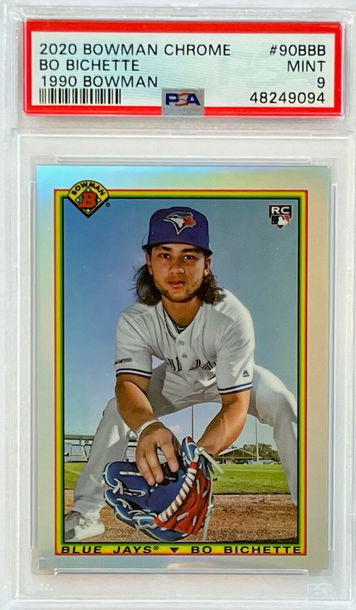 Bo Bichette 2020 Bowman Chrome 1990 Bowman Holo PSA9 MINT