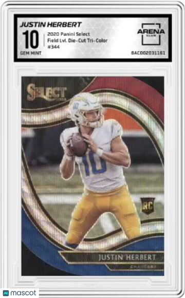 2020 Panini Select Justin Herbert #344 Field Level Die-Cut Tri Color Arena Club 10