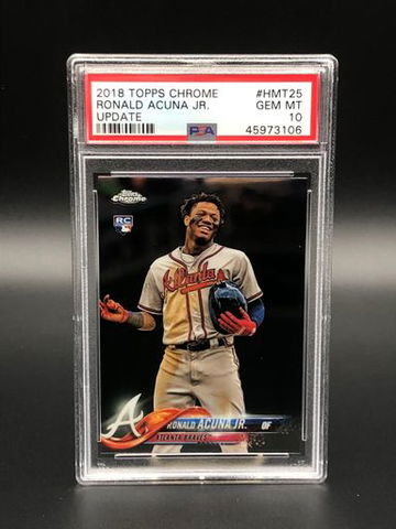2018 Topps Chrome Update #HMT25 Ronald Acuna Jr. PSA 10 RC