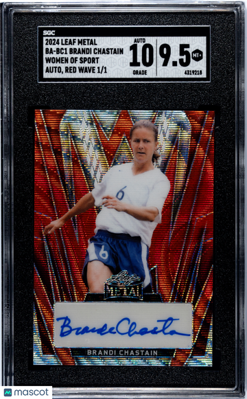 2024 Leaf Metal Women Of Sport Brandi Chastain #BA-BC1 Autograph Red Wave 1 1 SGC 9.5 Auto 10