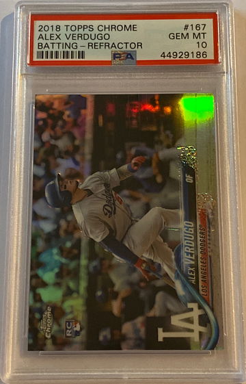 2018 Topps Chrome Alex Verdugo Refractor PSA 10