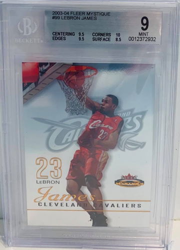 2003 FLEER MYSTIQUE LEBRON JAMES BGS 9 - GREAT CRACK, CLEAN AND RESUBMIT FOR BUMP TO GEM CANDIDATE!