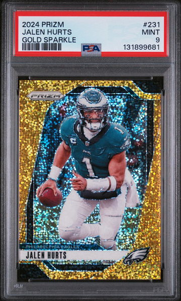 2024 Panini Prizm Gold Sparkle Jalen Hurts #231 /24 PSA 9