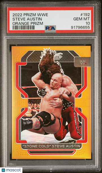 2022 Panini Prizm WWE Steve Austin #192 Orange PSA 10