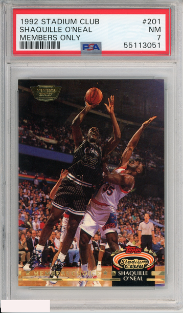 1992 STADIUM CLUB SHAQUILLE O NEAL #201 MEMBERS ONLY ROOKIE HOF MAGIC RC PSA 7