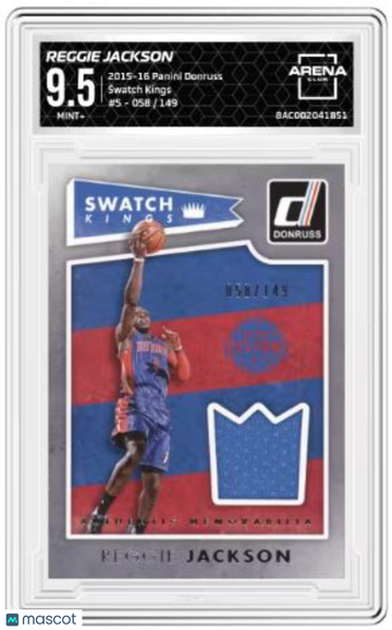 2015-16 Panini Donruss Reggie Jackson #5 Swatch Kings /149 Arena Club 9.5