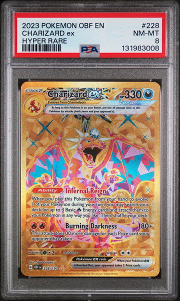 2023 Pokemon Scarlet and Violet Obsidian Flames Hyper Rare Charizard Ex #228 PSA 8